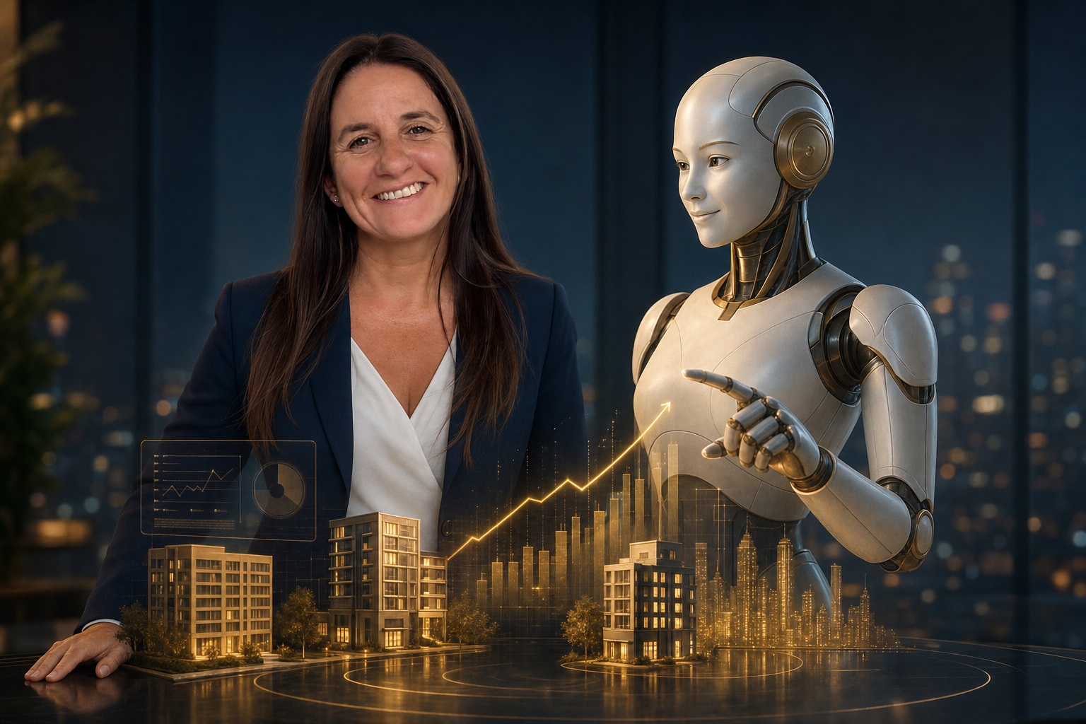 Gisella Dittamo, CEO de GI Capital, trabajando con inteligencia artificial en la asesoría de inversión inmobiliaria